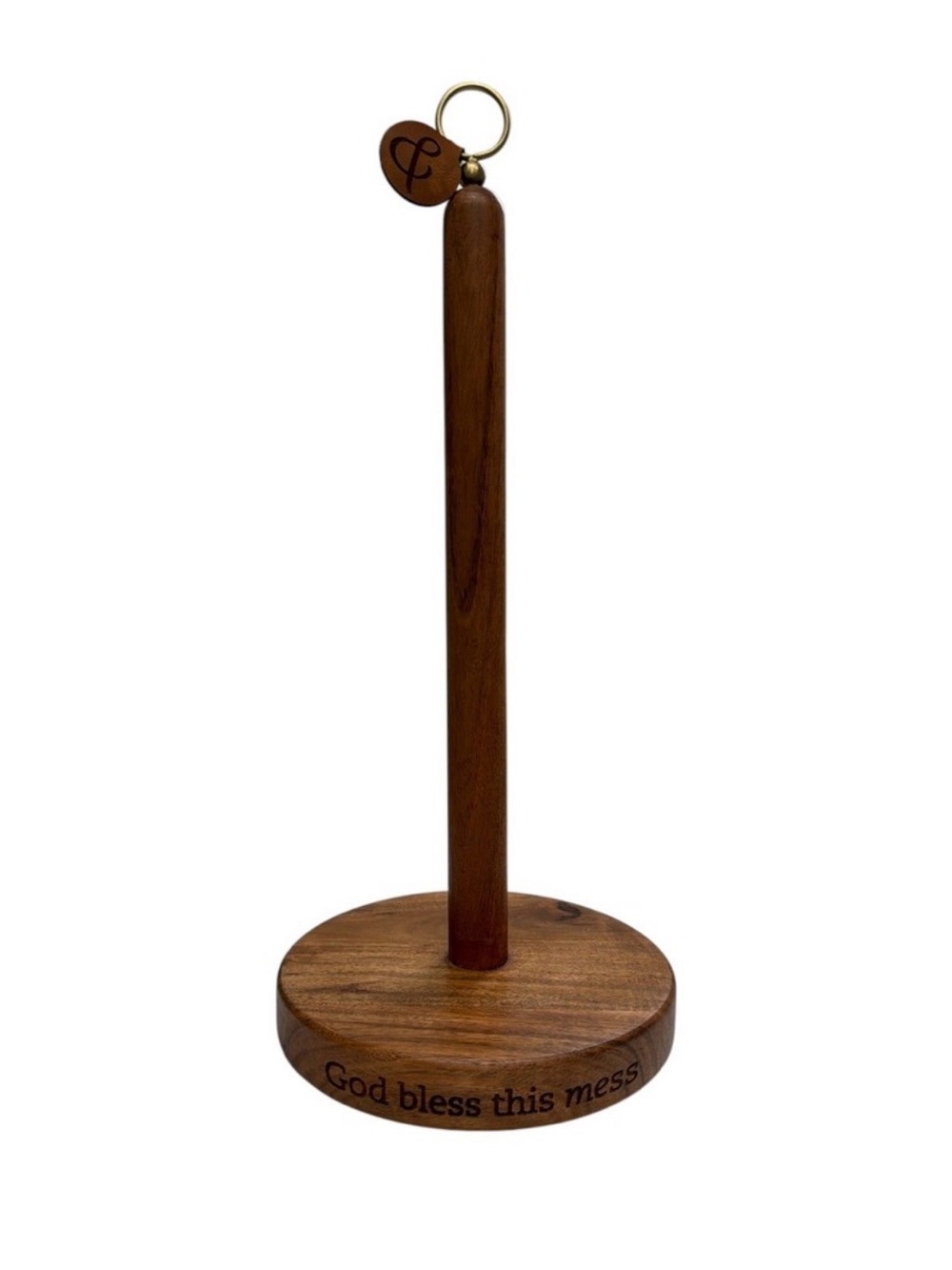 Mary & Martha by DaySpring- Acacia Wood Paper Towel Holder - God Bless This Mess